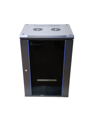 Extralink-Szafa Wisz 19" 18U 600Mm D.szklane Czarna