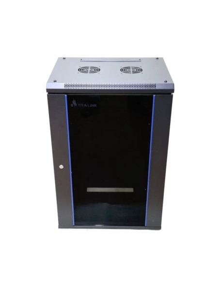 Extralink-Szafa Wisz 19" 18U 600Mm D.szklane Czarna