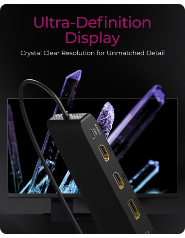 Stacja Dokująca Icybox Usb Type-C Mit Dreifach Videoausgabe