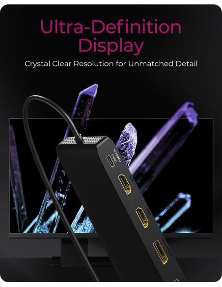 Stacja Dokująca Icybox Usb Type-C Mit Dreifach Videoausgabe