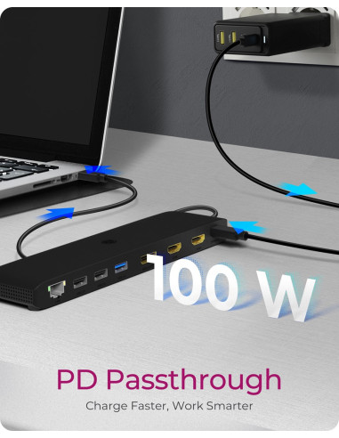 Stacja Dokująca Icybox Usb Type-C Mit Dreifach Videoausgabe