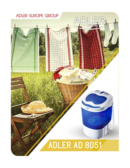 Pralka Turystyczna Adler Ad 8051 (1000 Obr/Min  3 Kg  370 Mm  Kolor Niebieski)