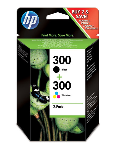 Hp 300 Zestaw 2 Oryginalnych Wkładów Atramentowych: Czarny/Trójkolorowy