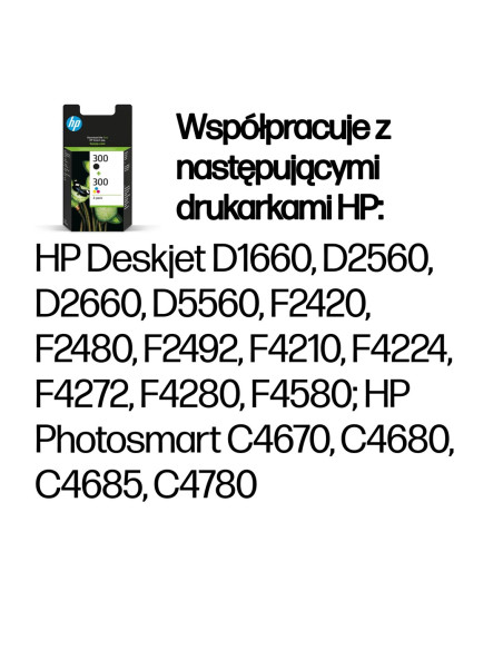 Hp 300 Zestaw 2 Oryginalnych Wkładów Atramentowych: Czarny/Trójkolorowy