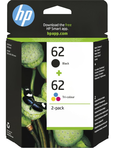 Tusz Hp Zestaw Hp 62, Hp62 N9J71Ae, Zawiera Czarny I Kolor, C2P204A+C2P206Ae