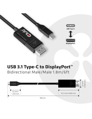 Club3D Cac-1557 Usb C Displayport 1.4 Czarny
