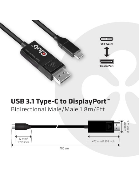 Club3D Cac-1557 Usb C Displayport 1.4 Czarny