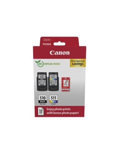 Canon 2970B017 Nabój Z Tuszem 2 Szt. Oryginalny Czarny, Cyjan, Purpurowy, Żółty