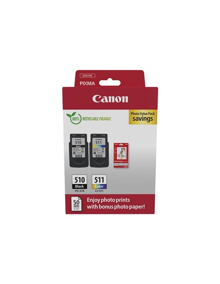 Canon 2970B017 Nabój Z Tuszem 2 Szt. Oryginalny Czarny, Cyjan, Purpurowy, Żółty