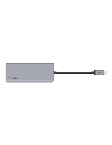 Hub Belkin Connect Usb-C 7-In-1 Multiport Adapter 1X4K Hdmi/2Xusb-A/1Xusb-C Pd3.0/1Xrj45 Gigabit/1Xcard Reader/1Xaudio Grey