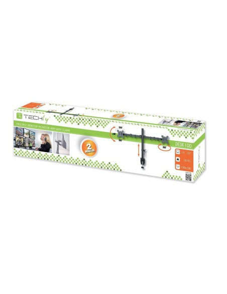 Techly Ica-Lcd 382-D Uchwyt / Stojak Do Monitorów 68,6 Cm (27") Czarny Biurko