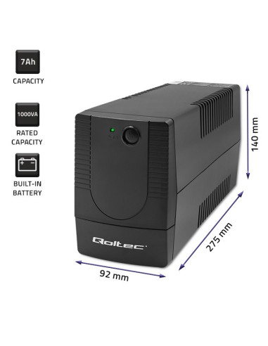 Qoltec Zasilacz Awaryjny Ups Line Interactive | Monolith | 1000Va | 600W