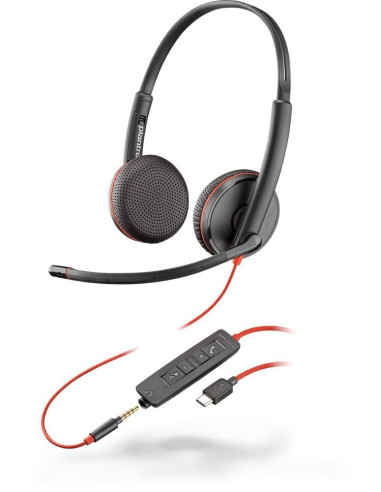 Poly Blackwire 3225 Stereo Usb-C Headset +3.5Mm Plug +Usb-C/A Adapter (Bulk)