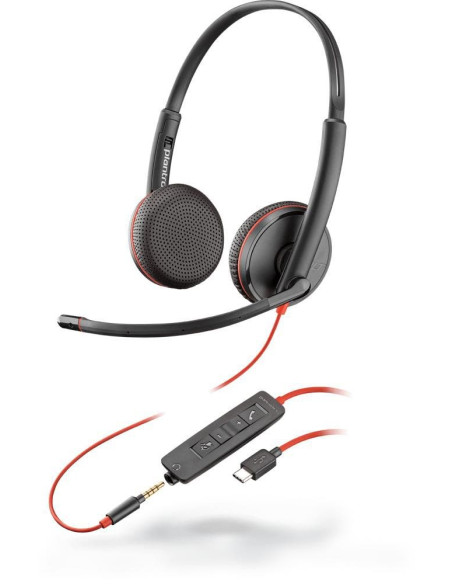 Poly Blackwire 3225 Stereo Usb-C Headset +3.5Mm Plug +Usb-C/A Adapter (Bulk)