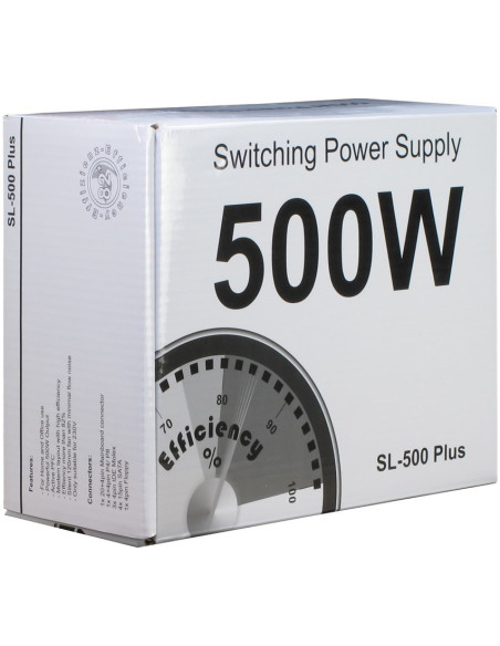 Inter-Tech Sl-500 Plus Moduł Zasilaczy 500 W 20+4 Pin Atx Atx Srebrny