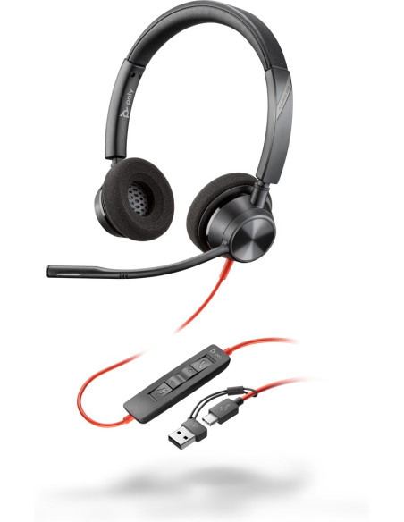 Poly Blackwire 3320 Stereo Usb-C Headset +Usb-C/A Adapter