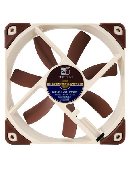 Noctua Nf-S12A Pwm Wentylator Do Pc Obudowa Komputera 12 Cm Brązowy