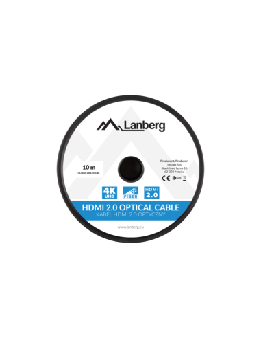 Lanberg Kabel Hdmi Lanberg Kabel Hdmi M/M V2.0 10M Optyczny Aoc Czarny Ca-Hdmi-20Fb-0100-Bk