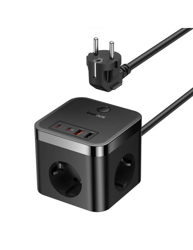 Listwa Zasilająca Baseus Powercombo 3Ac+2U+2C 30W Eu (1,5M  Czarny)