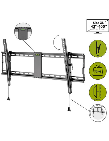Wentronic Pro Tilt (Xl) 2,54 M (100") Czarny