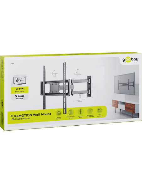 Goobay 49744 Uchwyt Do Telewizorów 139,7 Cm (55") Czarny