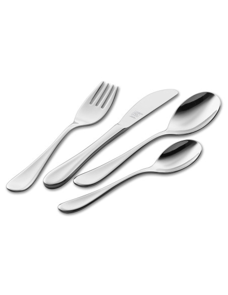Zwilling Filou 4 Pcs. Children's Set Zestaw Sztućców Dla Malucha Srebrny