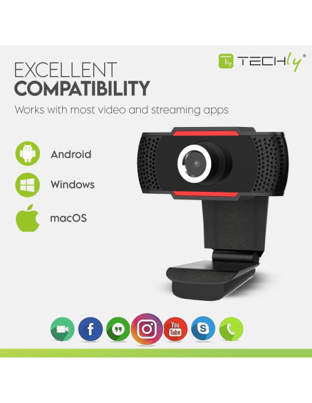 Techly Kamera Usb Internetowa Fullhd 1080P Z Mikro