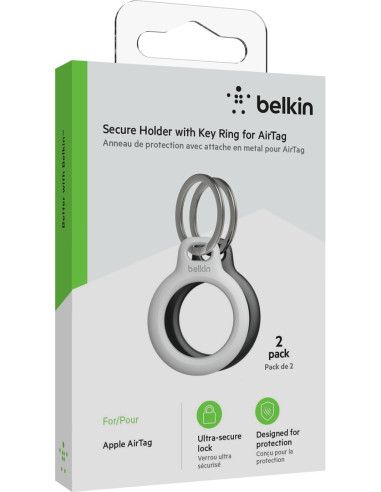 Belkin Etui Airtag Z Kółkiem 2 Szt Czarne/Białe