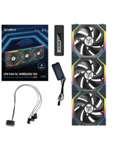 Wentylator Lian Li Luli-091 Uni Fan Sl, Argb, Pwm, 3X, 120Mm, Bezprzewodowe Sterowanie Za Pomocą Kontrolera 2.4Ghz, Czarny