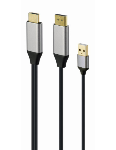 Gembird Aktywny Konwerter Sygnału Hdmi 4K Na Displayport 2M, Czarny