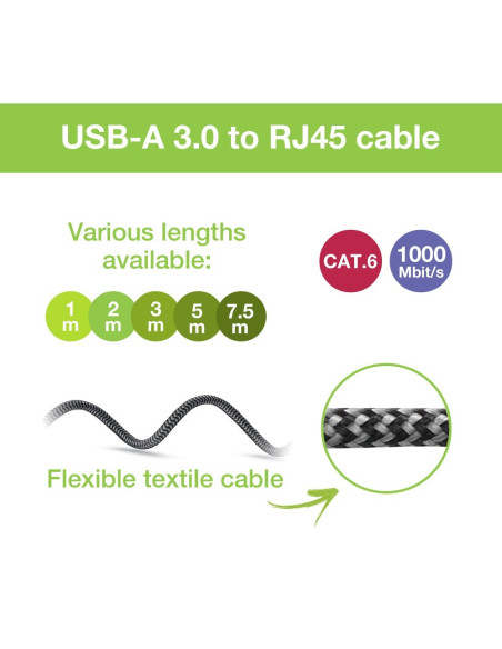 Kabel Sieciowy Usb-A Na Gigabit Ethernet Rj45 1M Techly Icoc U3A-Rj45-010