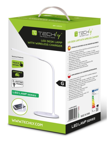 Techly I-Lamp-Dsk10 Lampa Stołowa Niewymienialne Źródło Światła 5,5 W Led G Biały
