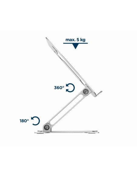 Gembird Składana Podstawka Pod Notebooka 15,6" Srebrna