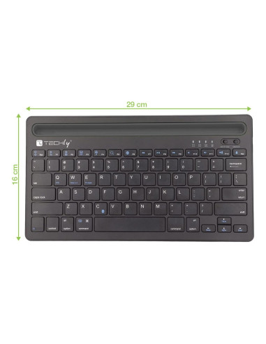 Techly Ictbk102U Klawiatura Uniwersalne Bluetooth Qwerty Angielski Czarny