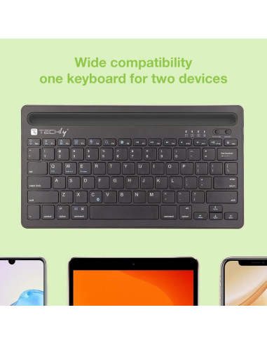 Techly Ictbk102U Klawiatura Uniwersalne Bluetooth Qwerty Angielski Czarny