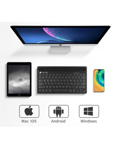 Techly Ictbk102U Klawiatura Uniwersalne Bluetooth Qwerty Angielski Czarny