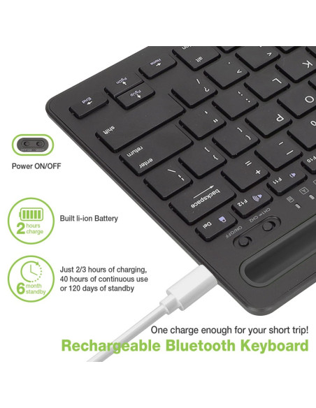 Techly Ictbk102U Klawiatura Uniwersalne Bluetooth Qwerty Angielski Czarny
