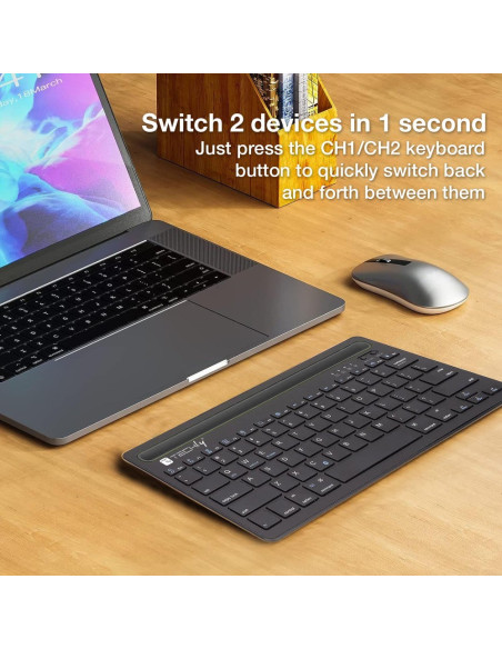 Techly Ictbk102U Klawiatura Uniwersalne Bluetooth Qwerty Angielski Czarny