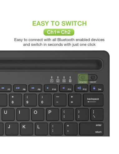 Techly Ictbk102U Klawiatura Uniwersalne Bluetooth Qwerty Angielski Czarny