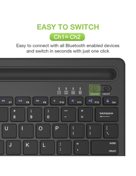 Techly Ictbk102U Klawiatura Uniwersalne Bluetooth Qwerty Angielski Czarny