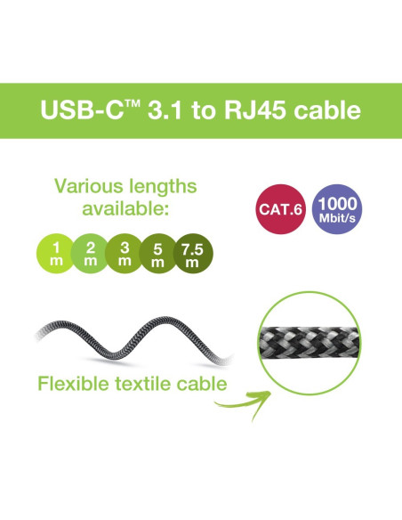 Techly Icoc U3C-Rj45-010 Kabel Sieciowy Srebrny, Czarny 1 M Cat6 F/Utp (Ftp)