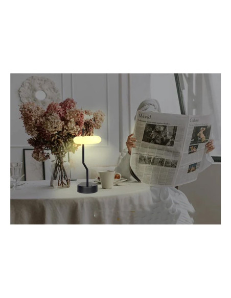 Techly I-Lamp-Table2 Lampa Stołowa Niewymienialne Źródło Światła 2 W Led Czarny, Biały