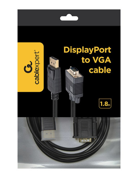 Kabel Gembird Ccp-Dpm-Vgam-6 (D-Sub (Vga) M - Displayport M  1,8M  Kolor Czarny)