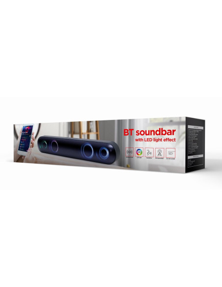 Gembird Głośnik Soundbar 2X 5W Bluetooth Czarny