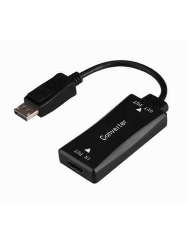 Gembird Kabel Aktywny Konwerter Sygnału Hdmi 4K Na Displayport 15Cm, Czarny