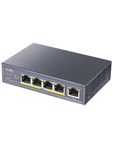 Cudy Gs1005P Łącza Sieciowe Gigabit Ethernet (10/100/1000) Obsługa Poe Szary