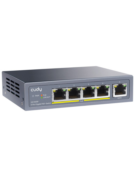 Cudy Gs1005P Łącza Sieciowe Gigabit Ethernet (10/100/1000) Obsługa Poe Szary