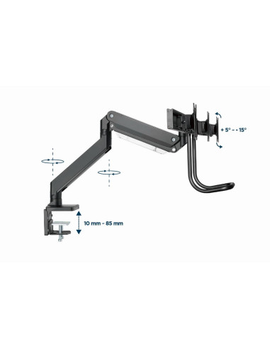 Gembird Biurkowe Regulowane Ramię/Uchwyt Na 3 Monitory 17-27, Vesa 100X100Mm, Do 6 Kg