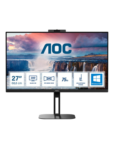 Aoc V5 Q27V5Cw Monitor Komputerowy 68,6 Cm (27") 2560 X 1440 Px Quad Hd Led Czarny