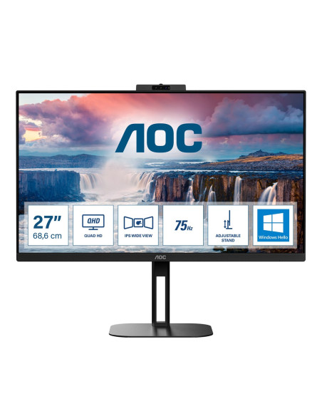 Aoc V5 Q27V5Cw Monitor Komputerowy 68,6 Cm (27") 2560 X 1440 Px Quad Hd Led Czarny